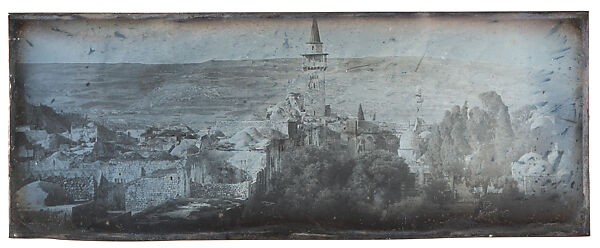 Bab al-Silsila Minaret and Mughrabi (Moroccan) Quarter, Jerusalem, Joseph-Philibert Girault de Prangey (French, 1804–1892), Daguerreotype 