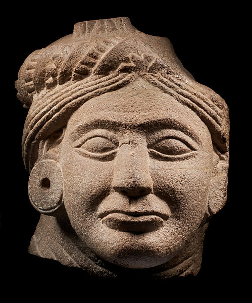 Portrait of a donor (?), Sandstone, India, Sarnath, Uttar Pradesh 