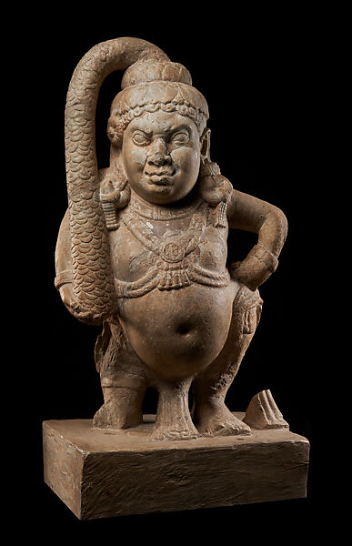 Yaksha Padmanidhi, the wealth guardian with a lotus crown, Limestone, India, Nagarjunakonda, Guntur district, Andhra Pradesh 