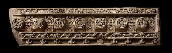 Platform panel (ayaka) or courtyard enclosure, Limestone, India, Phanigiri, Suryapet district, Telangana