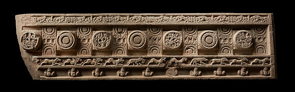 Platform panel (ayaka) or courtyard enclosure, Limestone, India, Phanigiri, Suryapet district, Telangana 