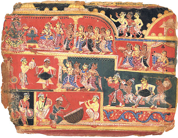 Rukmini at the Parvati Temple: Folio from a Bhagavata Purana Manuscript, Masters of the Dispersed Bhagavata Purana Painter H, Ink and opaque watercolor on paper, North India (Delhi-Agra region) 
