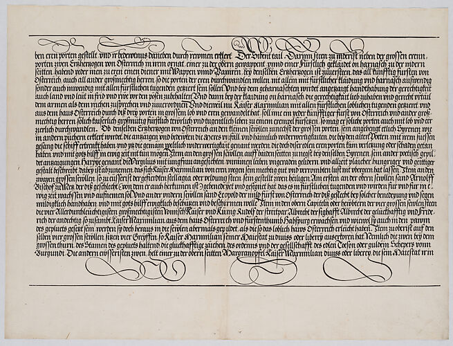 Explanatory Text, Part IV, from the Arch of Honor, proof, dated 1515, printed 1517-18