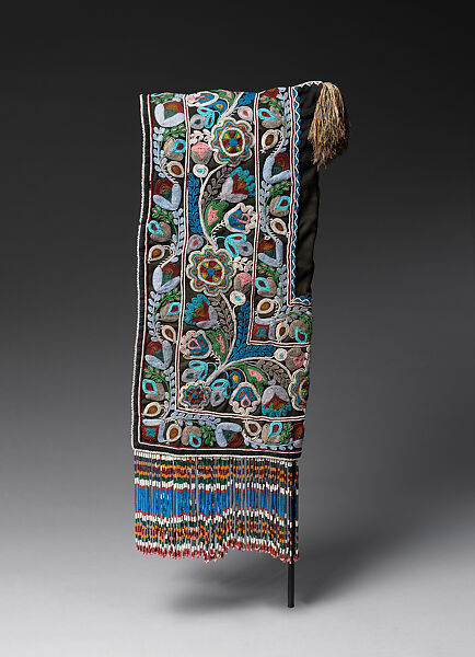 Woman's hood, James Bay Cree artist, Wool cloth, glass beads, and silk thread, James Bay Cree, Native American
