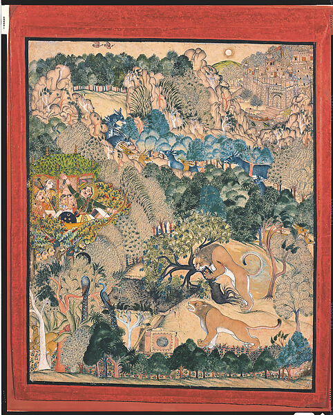 Ram Singh I of Kota Hunting at Makundgarh, Attributed to Kota Master  A, Opaque watercolor and ink on paper, India (Kota, Rajasthan) 