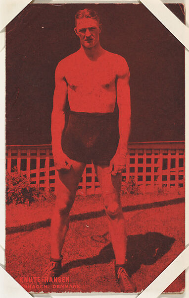 Knute Hansen from Boxers Exhibits series (W467), Exhibit Supply Company, Commercial color photolithograph 