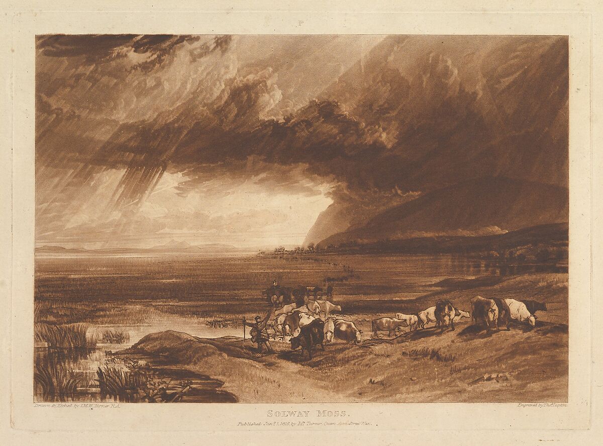 Solway Moss (Liber Studiorum, part XI, plate 52), Drawn and etched by Joseph Mallord William Turner (British, London 1775–1851 London), Etching and mezzotint; fifth state of five (Finberg) 