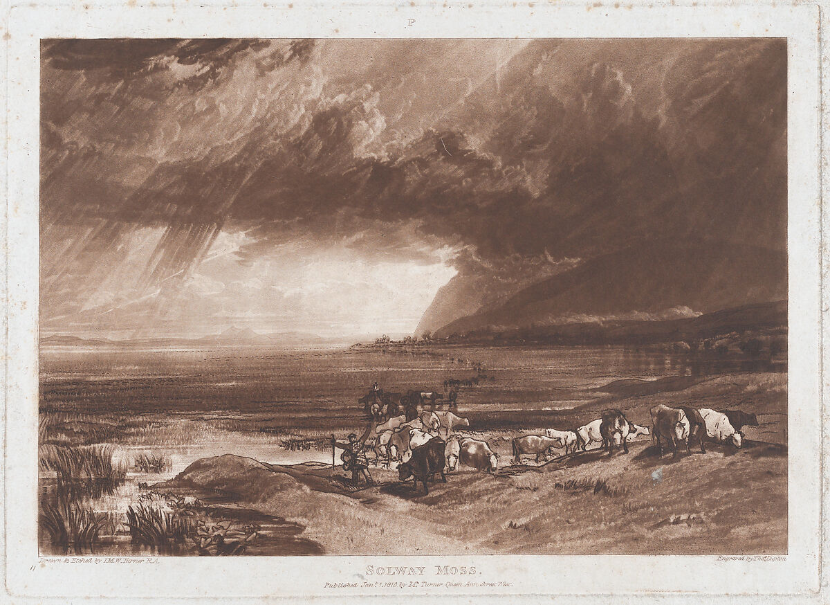 Solway Moss (Liber Studiorum, part XI, plate 52), Drawn and etched by Joseph Mallord William Turner (British, London 1775–1851 London), Etching and mezzotint; fifth state of five (Finberg)