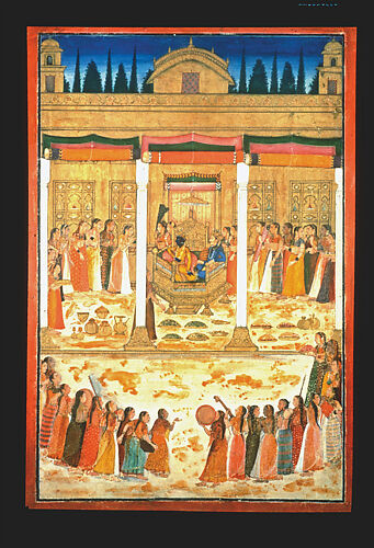 Krishna Celebrates the Festival of Holi at Ayutthaya: Folio from a Bhagavata Purana Series