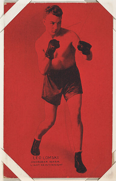 Leo Lomski from Boxers Exhibits series (W467), Exhibit Supply Company, Commercial color photolithograph 