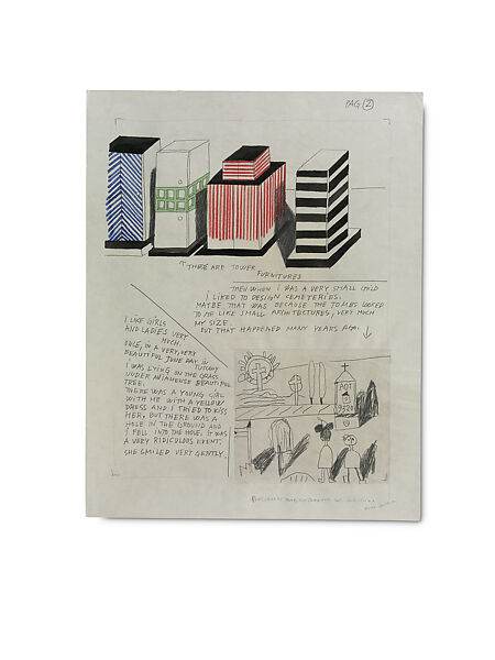 Autobiographic Design, Ettore Sottsass (Italian (born Austria), Innsbruck 1917–2007 Milan), Reproduction of original drawing 