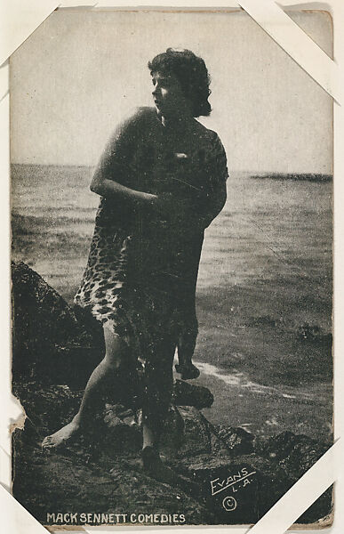 Bathing beauty in leopard costume from Mack Sennett Comedies Arcade series (W423), Commercial photolithograph 