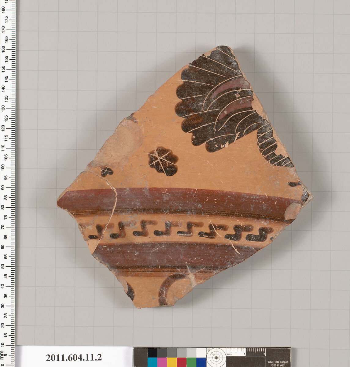 Terracotta fragment of an undetermined open shape, Terracotta, Greek, Chalcidian 
