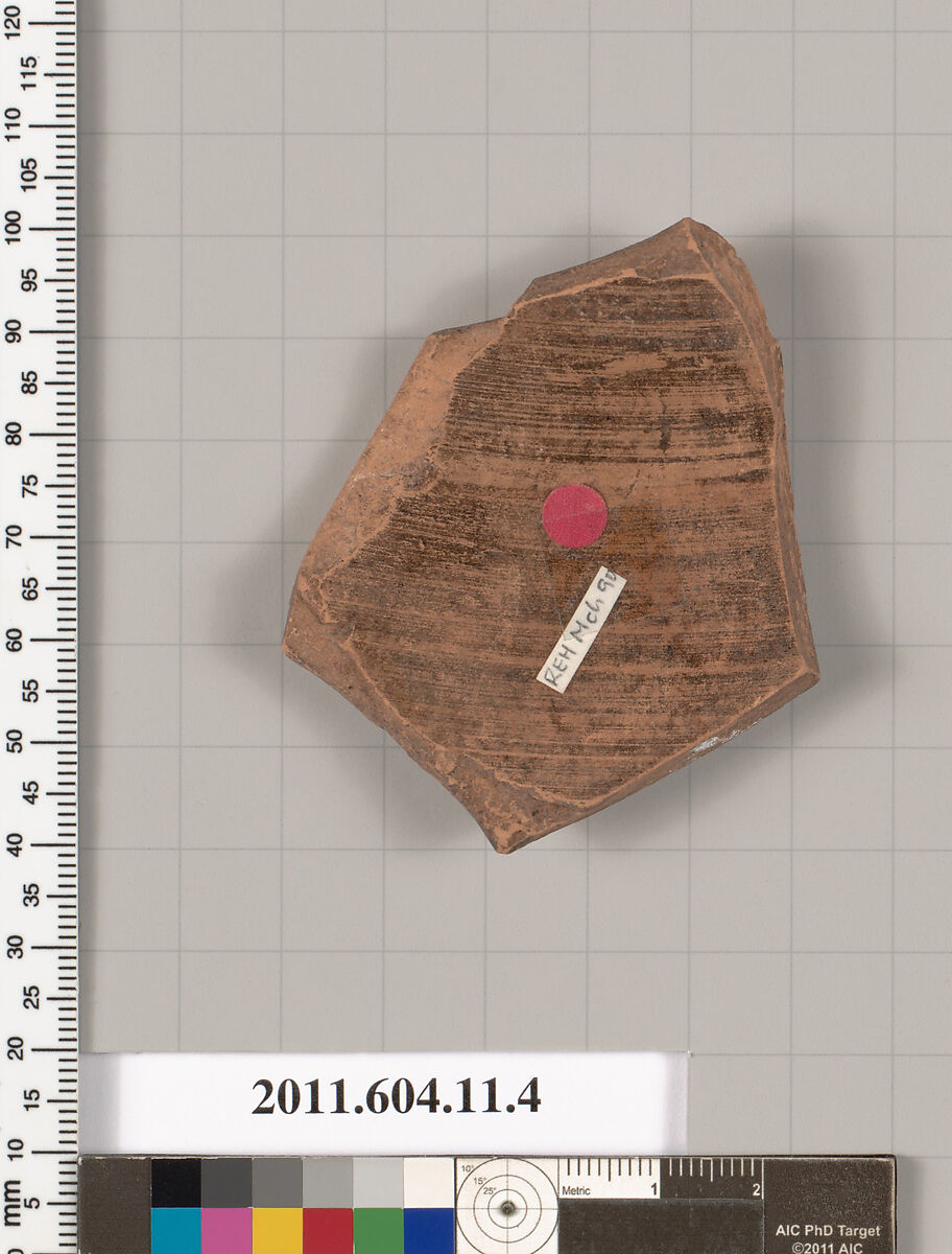 Terracotta fragment of a neck-amphora (jar)?, Terracotta, Greek, Chalcidian