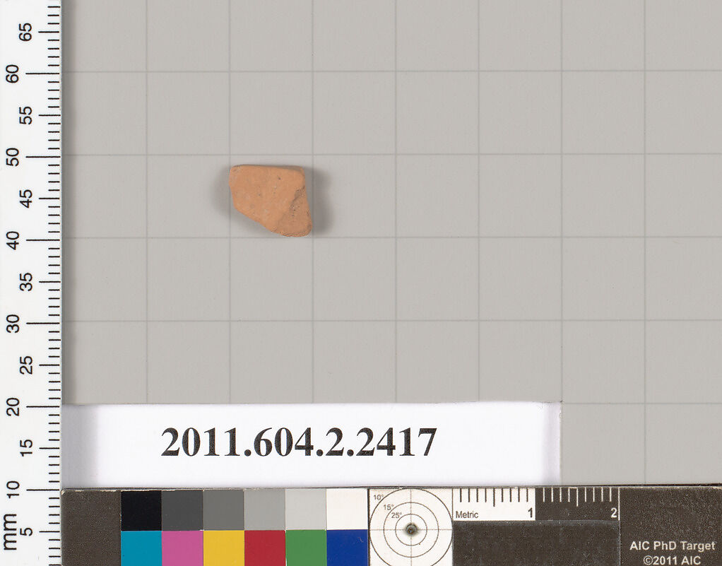 Terracotta fragment of an undetermined shape, Terracotta, Greek, Attic