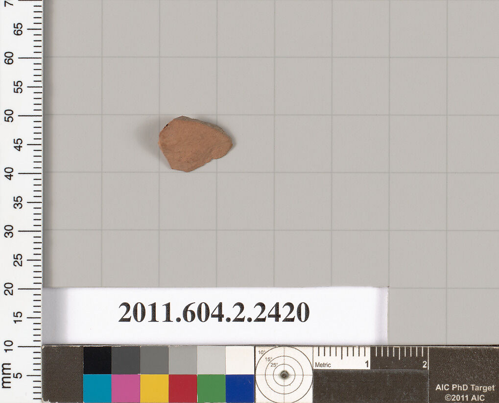 Terracotta fragment of an undetermined shape, Terracotta, Greek, Attic