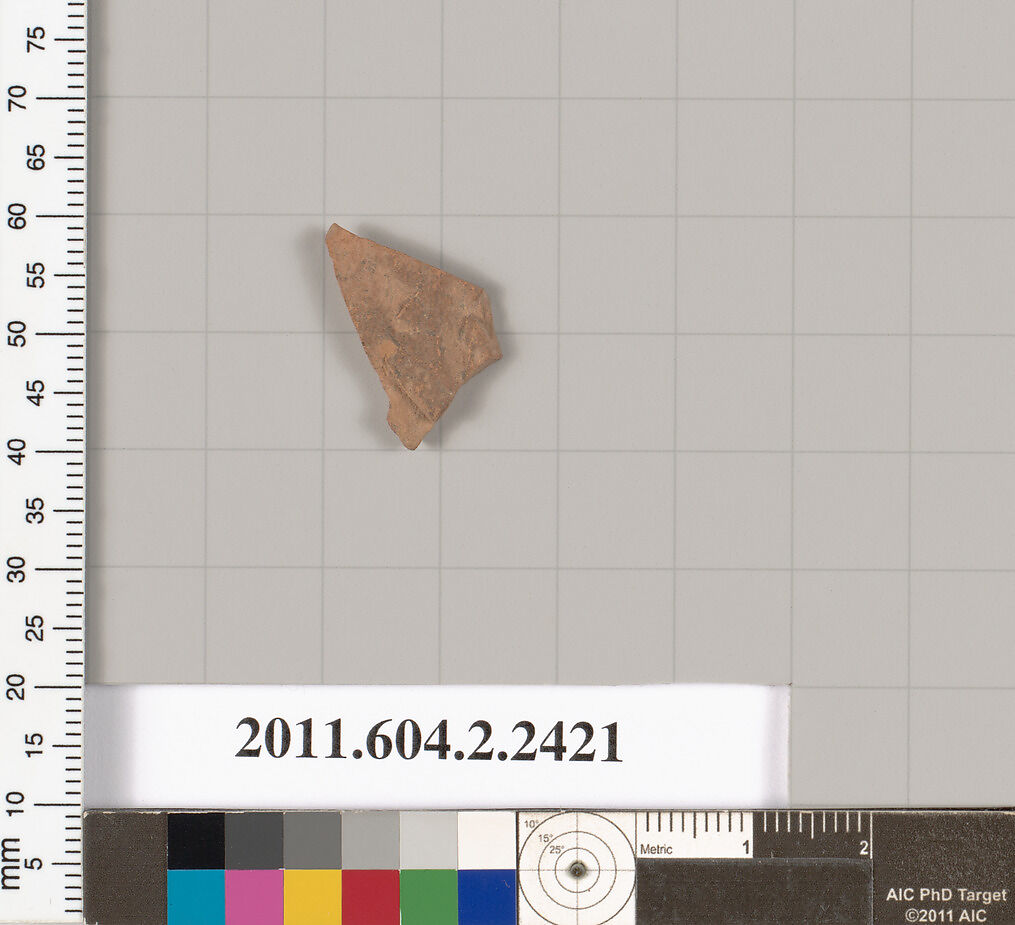Terracotta fragment of an undetermined shape, Terracotta, Greek, Attic