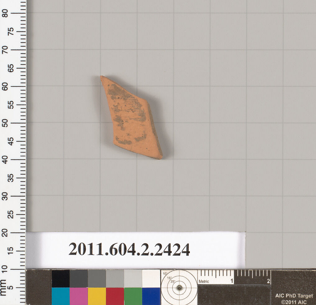 Terracotta fragment of a closed shape?, Terracotta, Greek, Attic