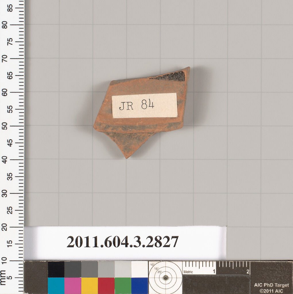 Terracotta fragment of a closed shape, Terracotta, Greek, Attic