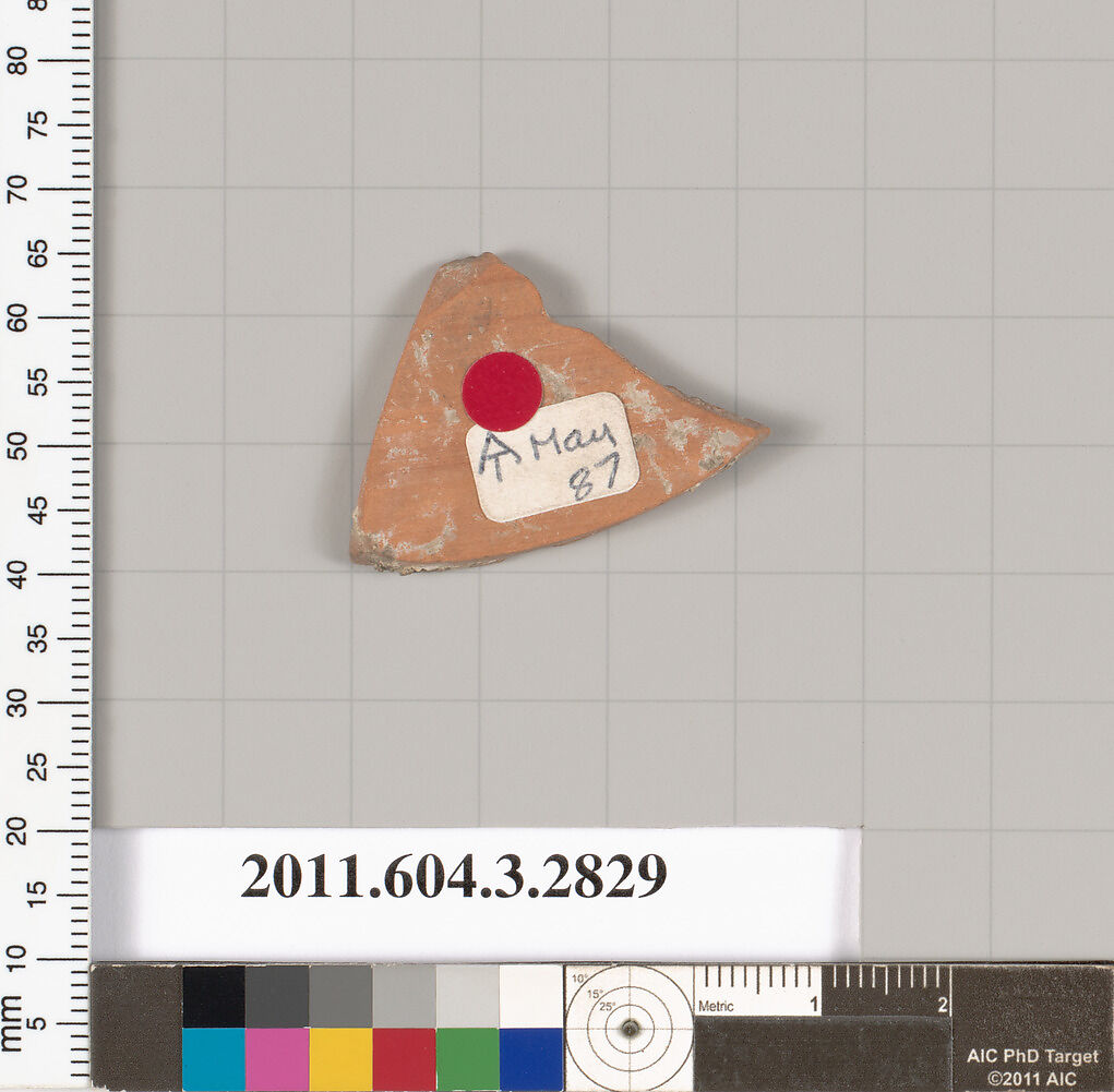 Terracotta fragment of an oinochoe (jug) or an olpe (jug)?, Terracotta, Greek, Attic