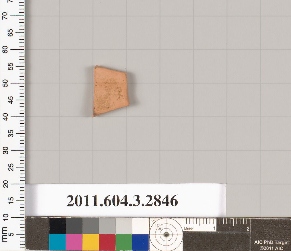 Terracotta fragment of a closed shape, Terracotta, Greek, Attic