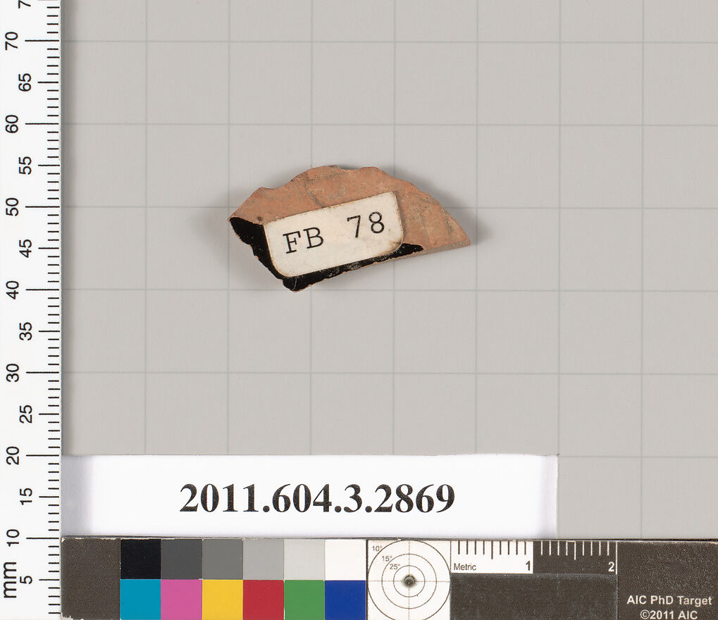 Terracotta fragment of a kylix (drinking cup)?, Terracotta, Greek, Attic