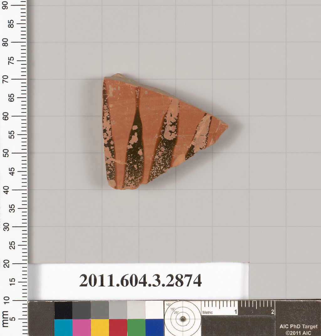 Terracotta fragment of an amphora (jar)?, Terracotta, Greek, Attic 