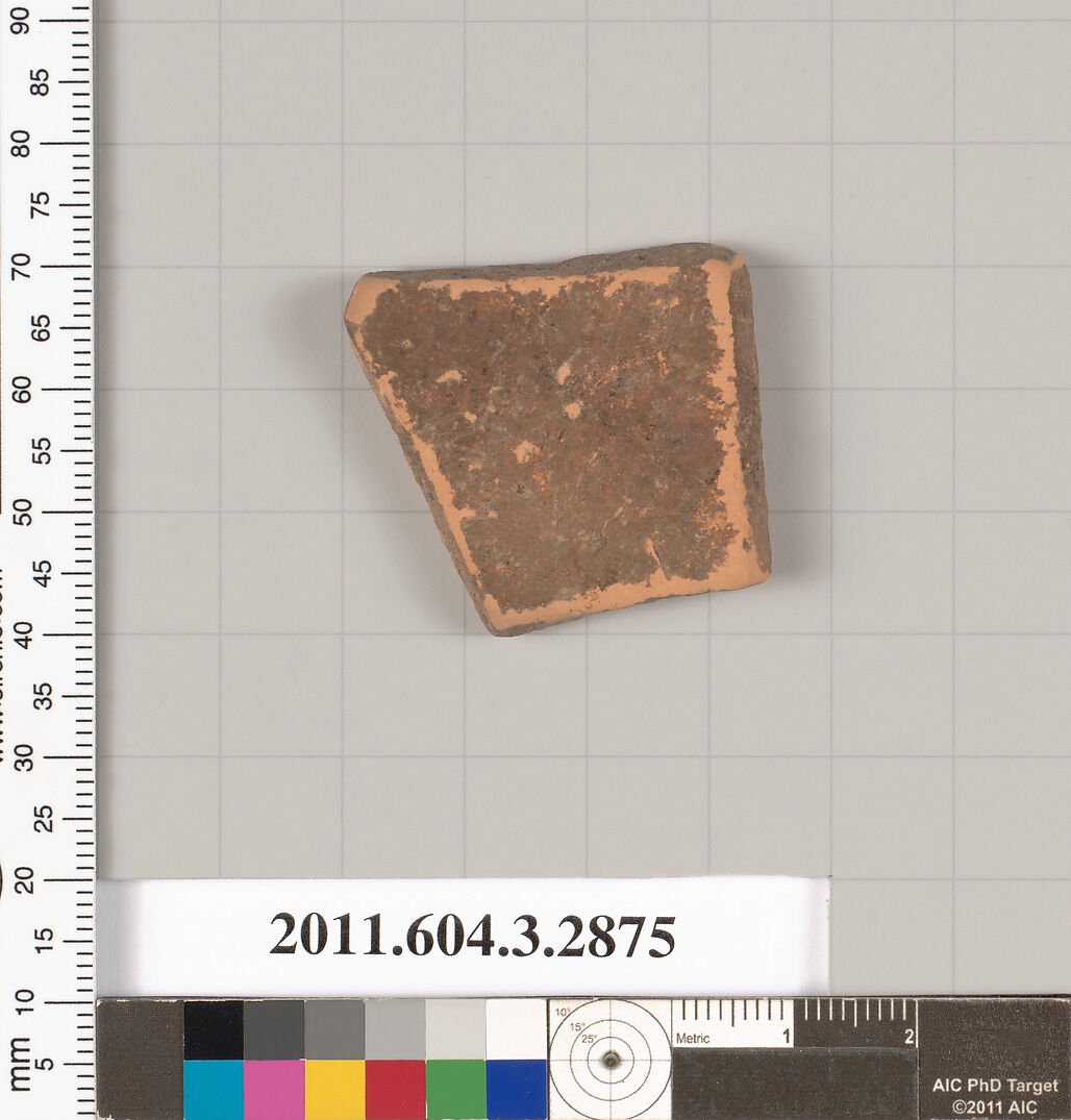 Terracotta fragment of a neck-amphora (jar)?, Terracotta, Greek, Attic