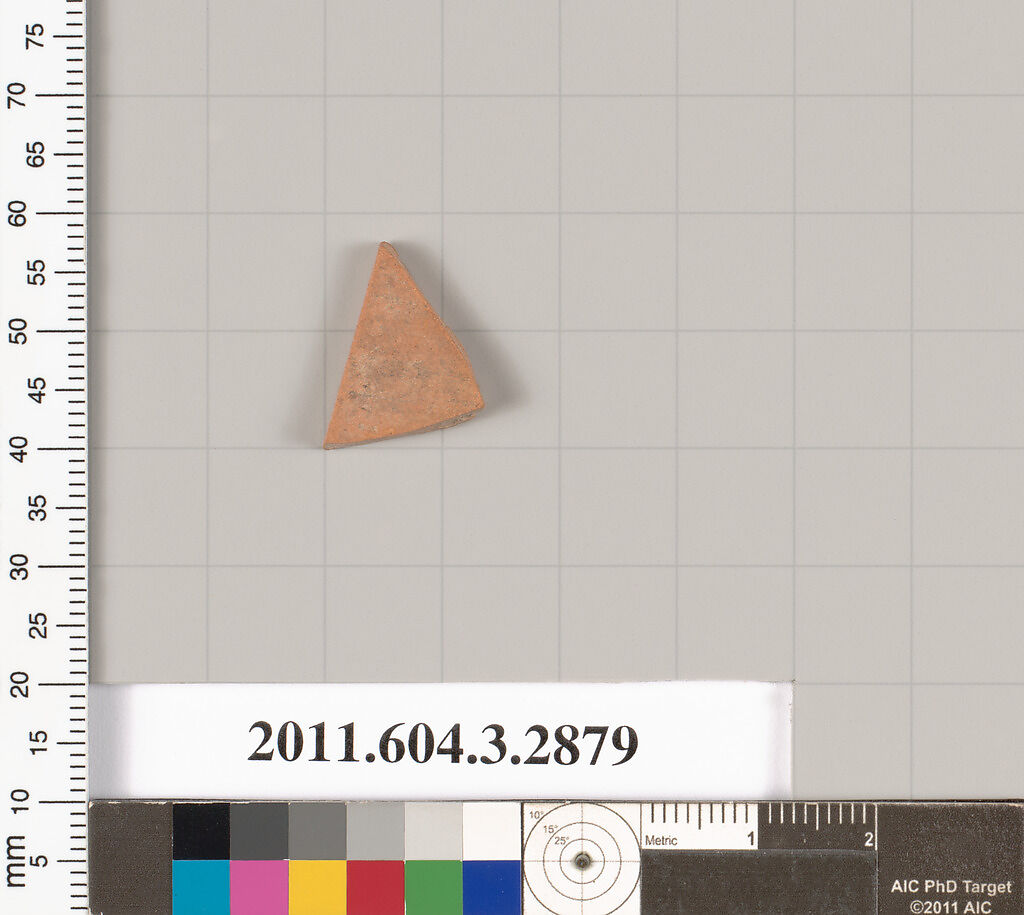 Terracotta fragment of a closed shape, Terracotta, Greek, Attic