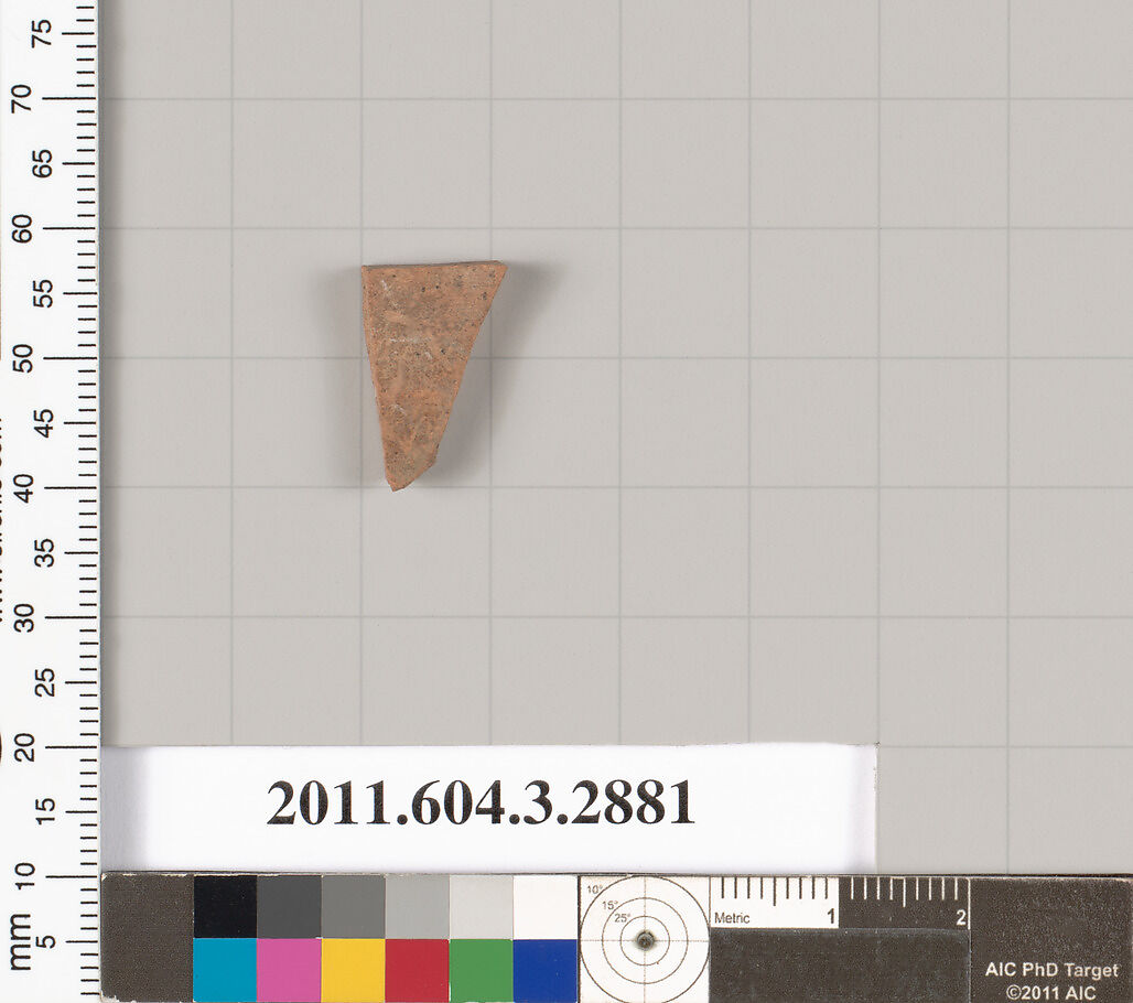 Terracotta fragment of an olpe (jug)?, Terracotta, Greek, Attic