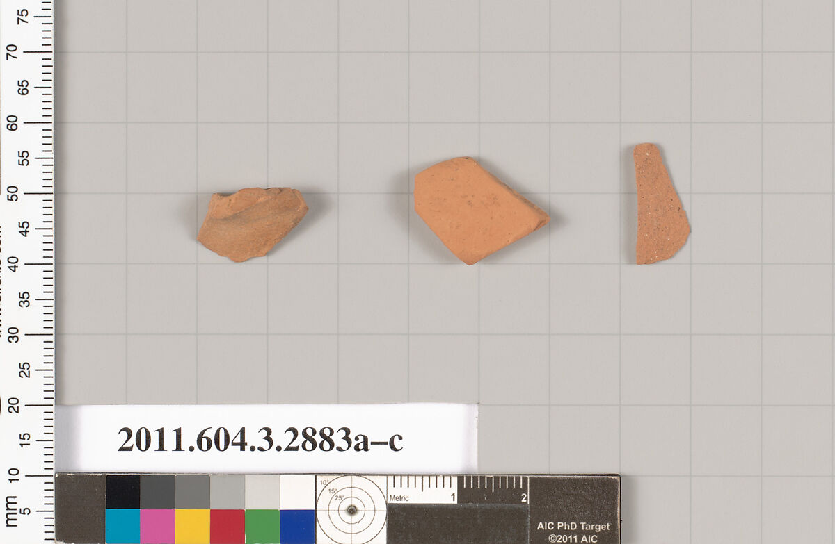 Terracotta fragments of undetermined shapes, Terracotta, Greek, Attic