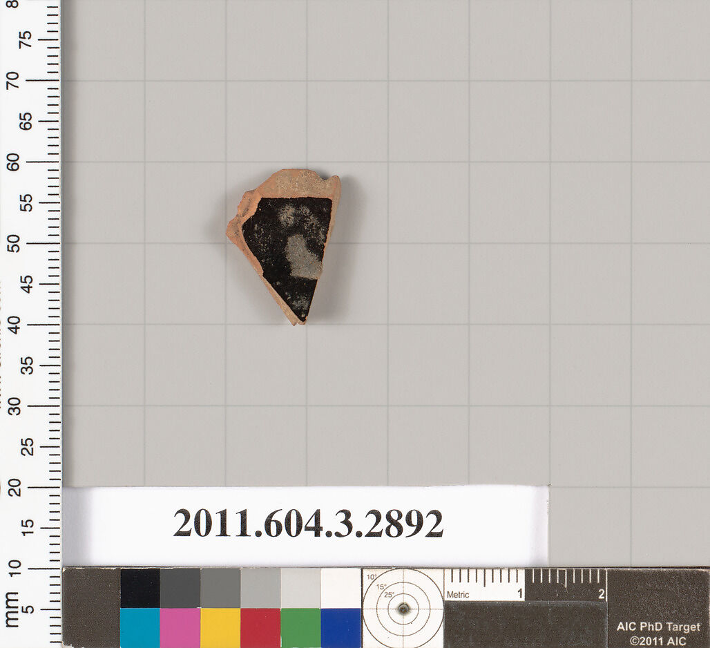 Terracotta fragment of a kylix (drinking cup)?, Terracotta, Greek, Attic
