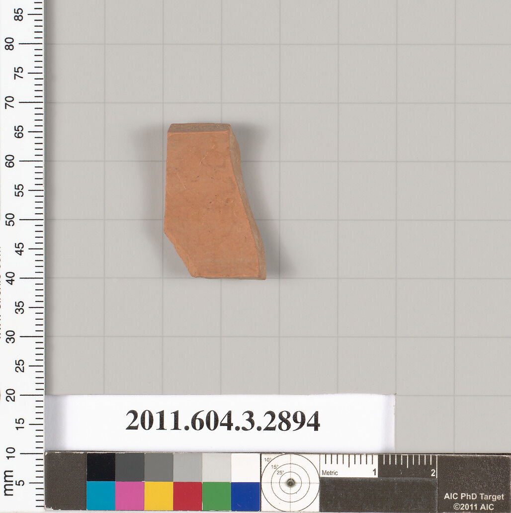 Terracotta fragment of a lekythos (oil flask)?, Terracotta, Greek, Attic