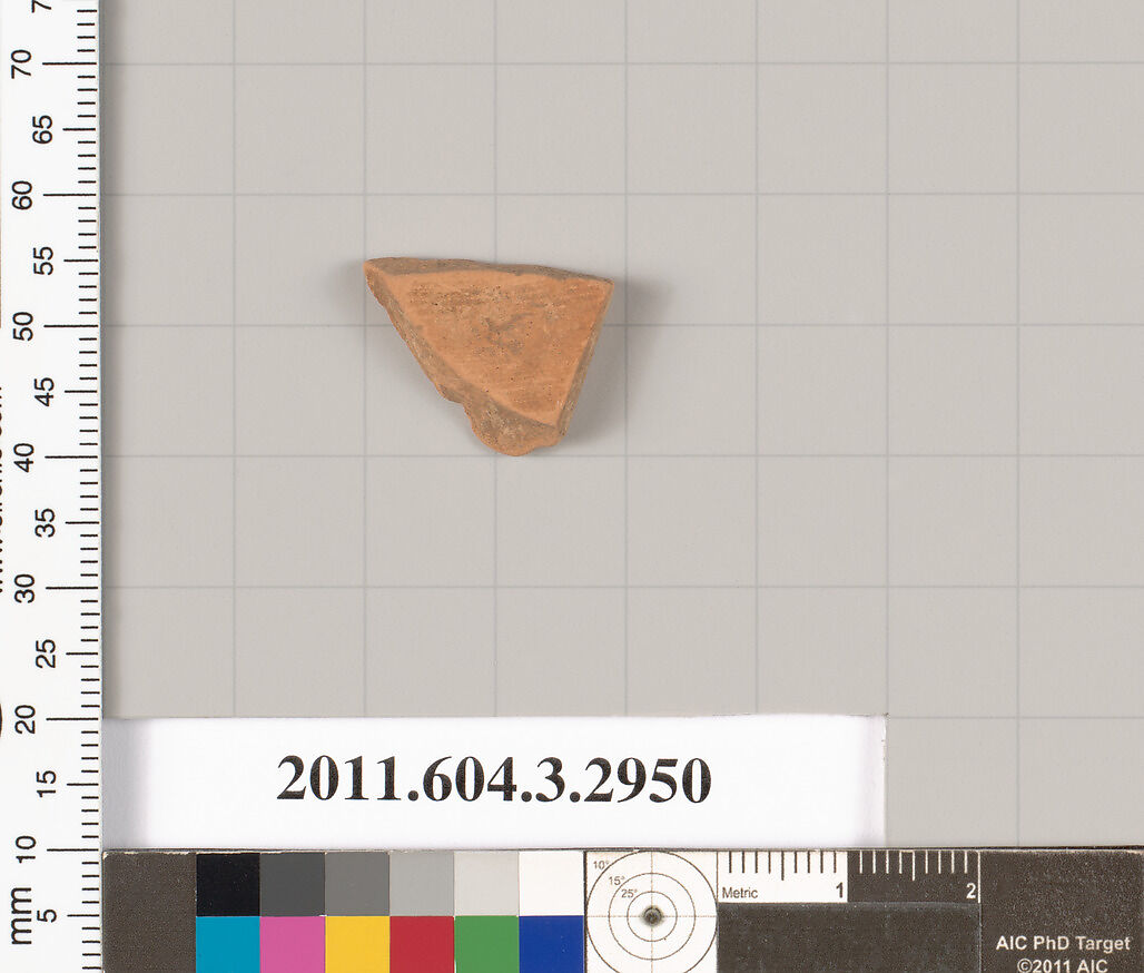 Terracotta fragment of a closed shape, Terracotta, Greek, Attic