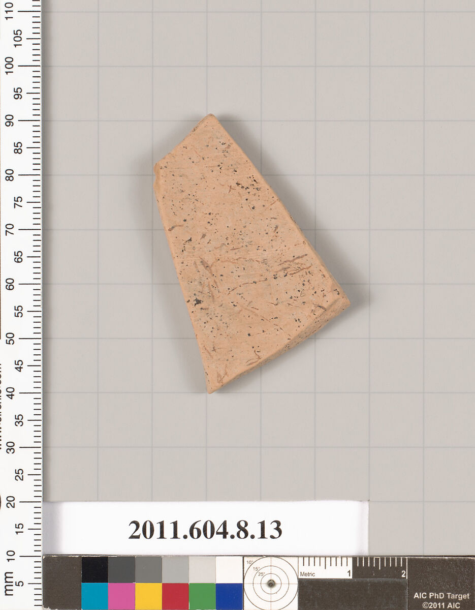 Terracotta fragment of a closed shape, Terracotta, Greek, Corinthian