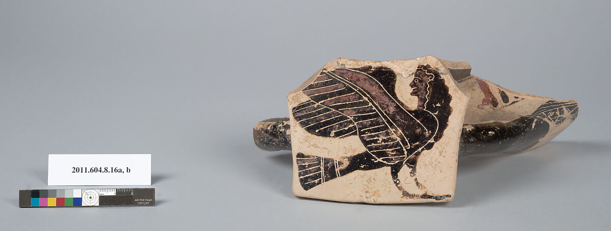 Terracotta fragments of a krater, Terracotta, Greek, Corinthian