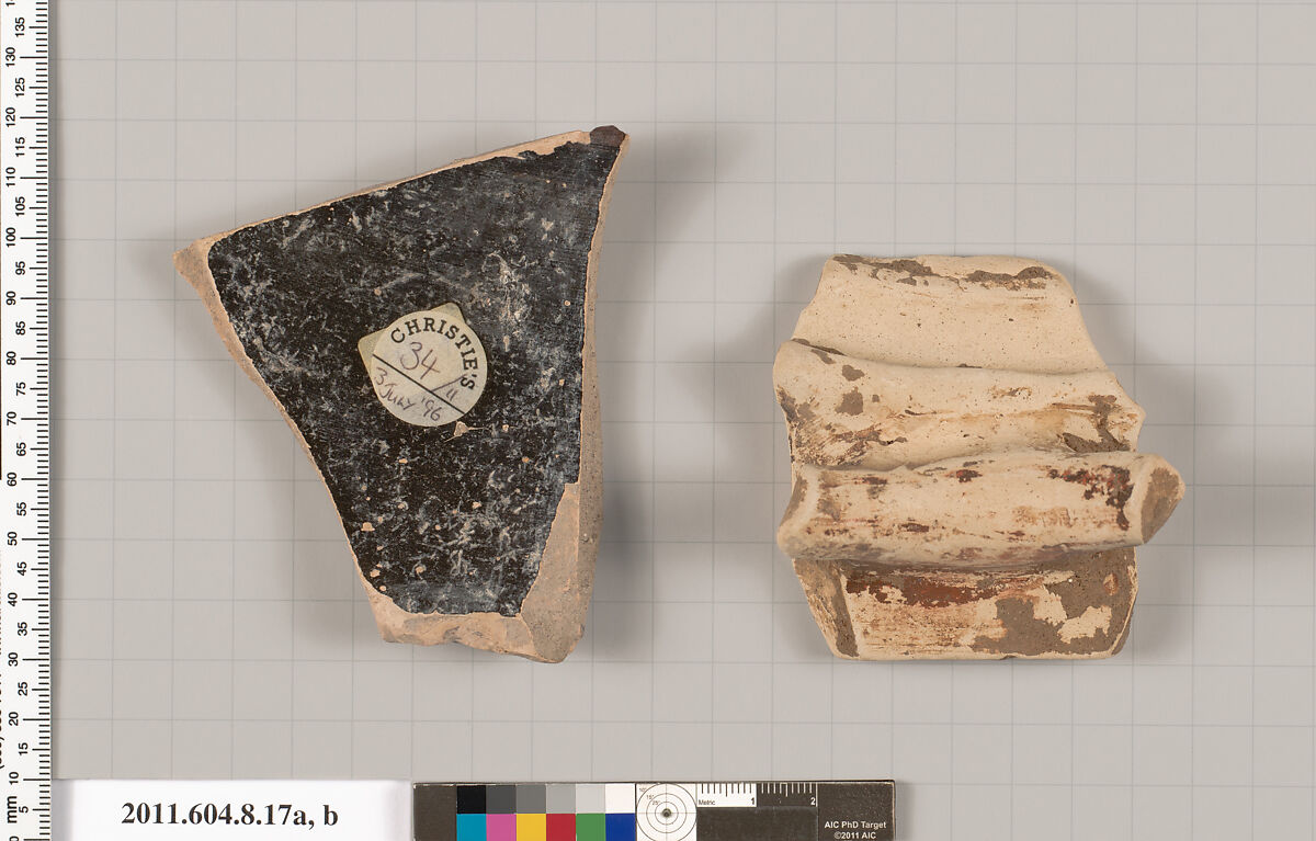 Terracotta fragments of a krater, Terracotta, Greek, Corinthian