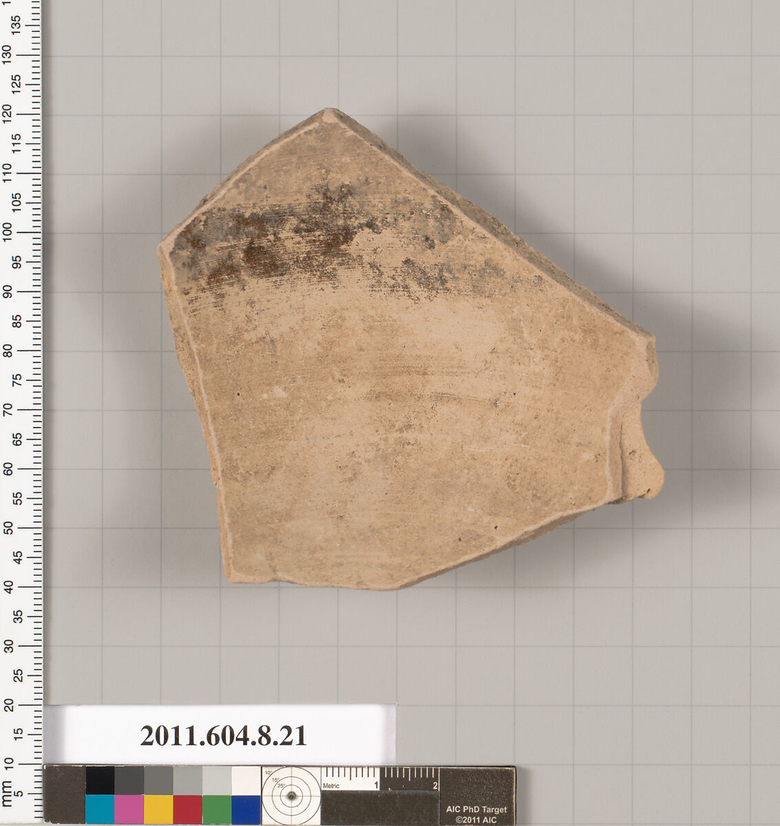 Terracotta fragment of an olpe (jug)?, Terracotta, Etruscan, Etrusco-Corinthian