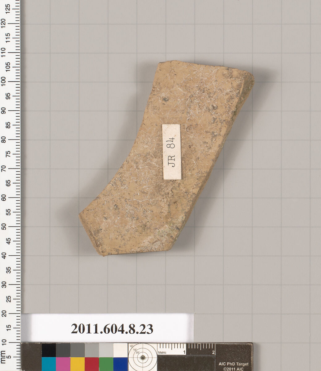 Terracotta fragment of a closed shape, Terracotta, Etruscan, Etrusco-Corinthian