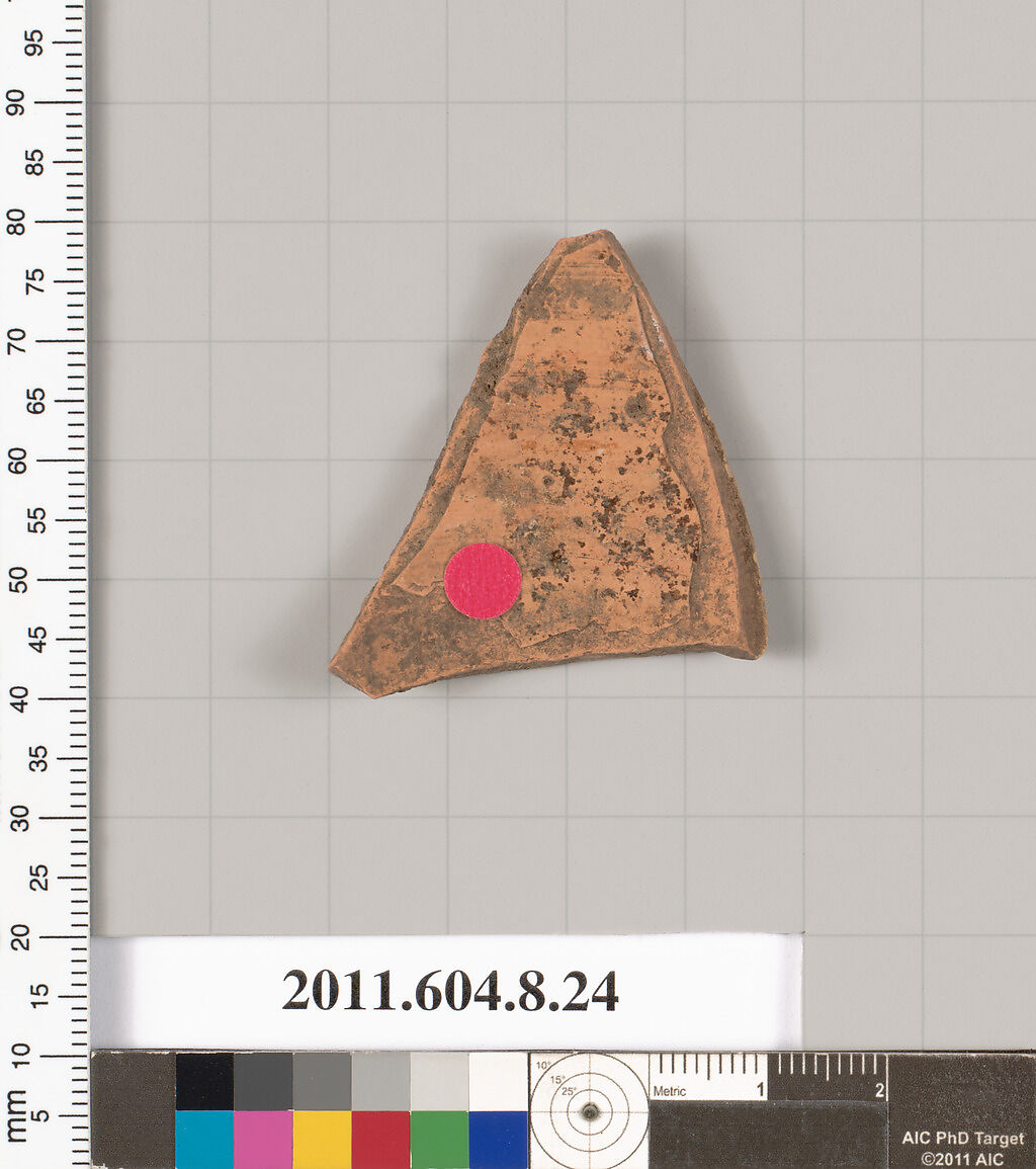 Terracotta fragment of a closed shape, Terracotta, Etruscan, Etrusco-Corinthian