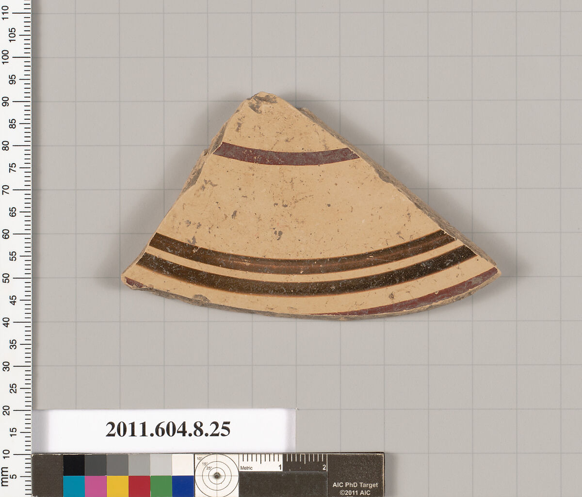 Terracotta fragment of a lid, Terracotta, Etruscan, Etrusco-Corinthian