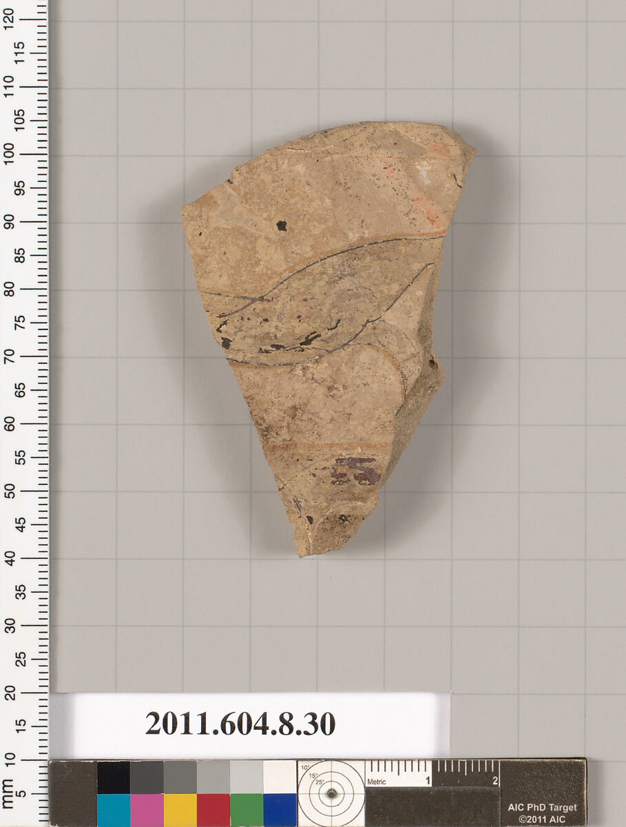 Terracotta fragment of an amphora (jar)?, Terracotta, Etruscan, Etrusco-Corinthian 