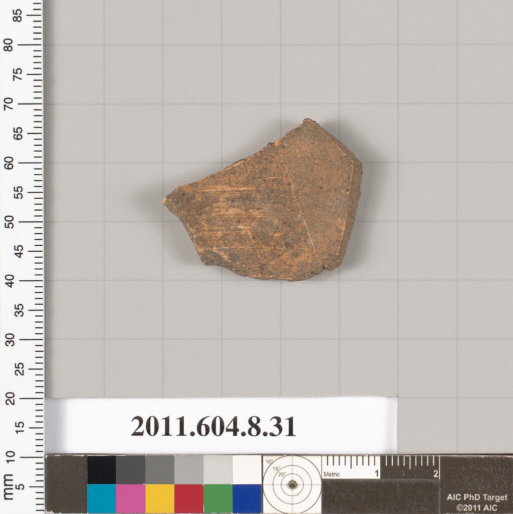 Terracotta fragment of a closed shape, Terracotta, Etruscan, Etrusco-Corinthian