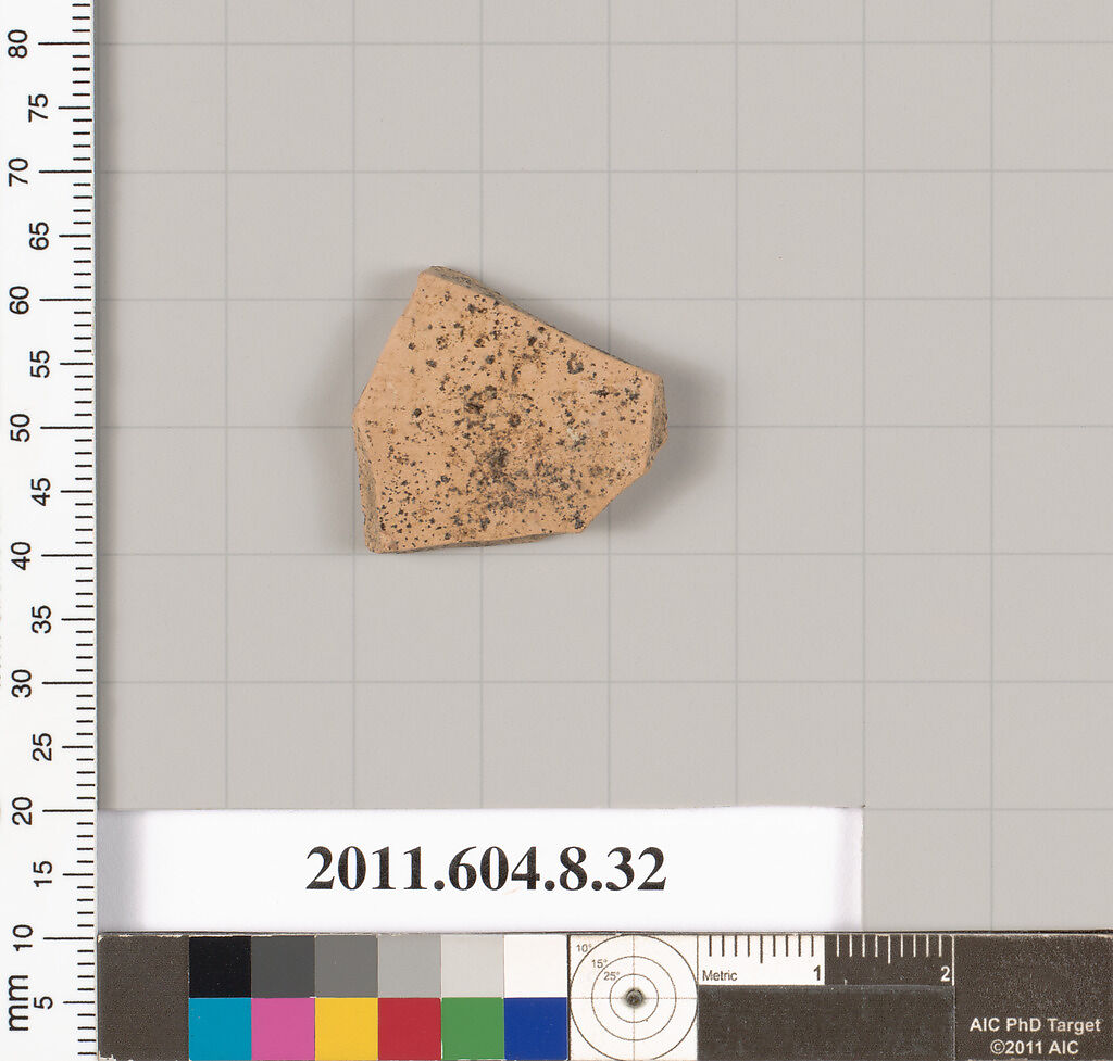 Terracotta fragment of a closed shape, Terracotta, Etruscan, Etrusco-Corinthian