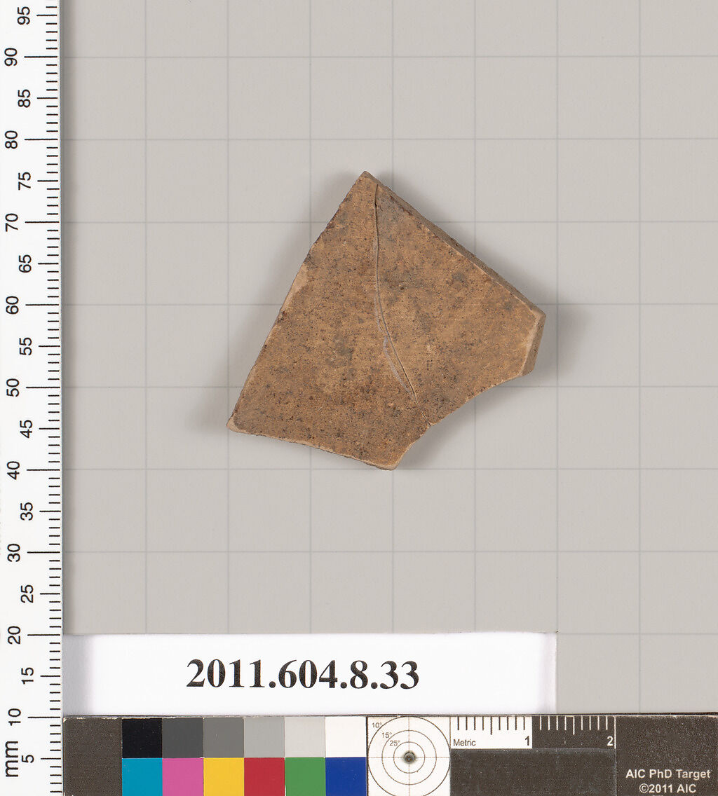 Terracotta fragment of a closed shape, Terracotta, Etruscan, Etrusco-Corinthian