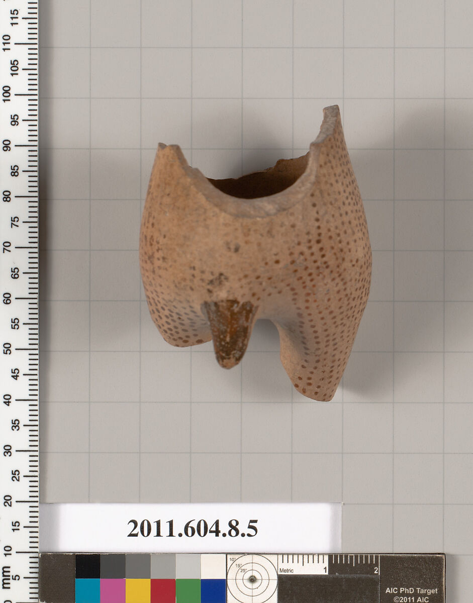Terracotta fragment of a vase in the form of a hare, Terracotta, Greek, Corinthian