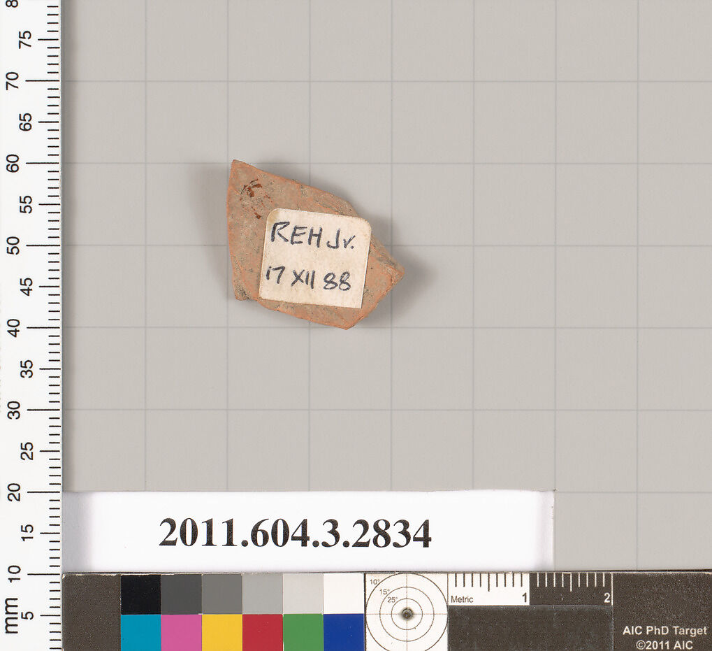 Terracotta fragment of a closed shape, Terracotta, Greek, Attic