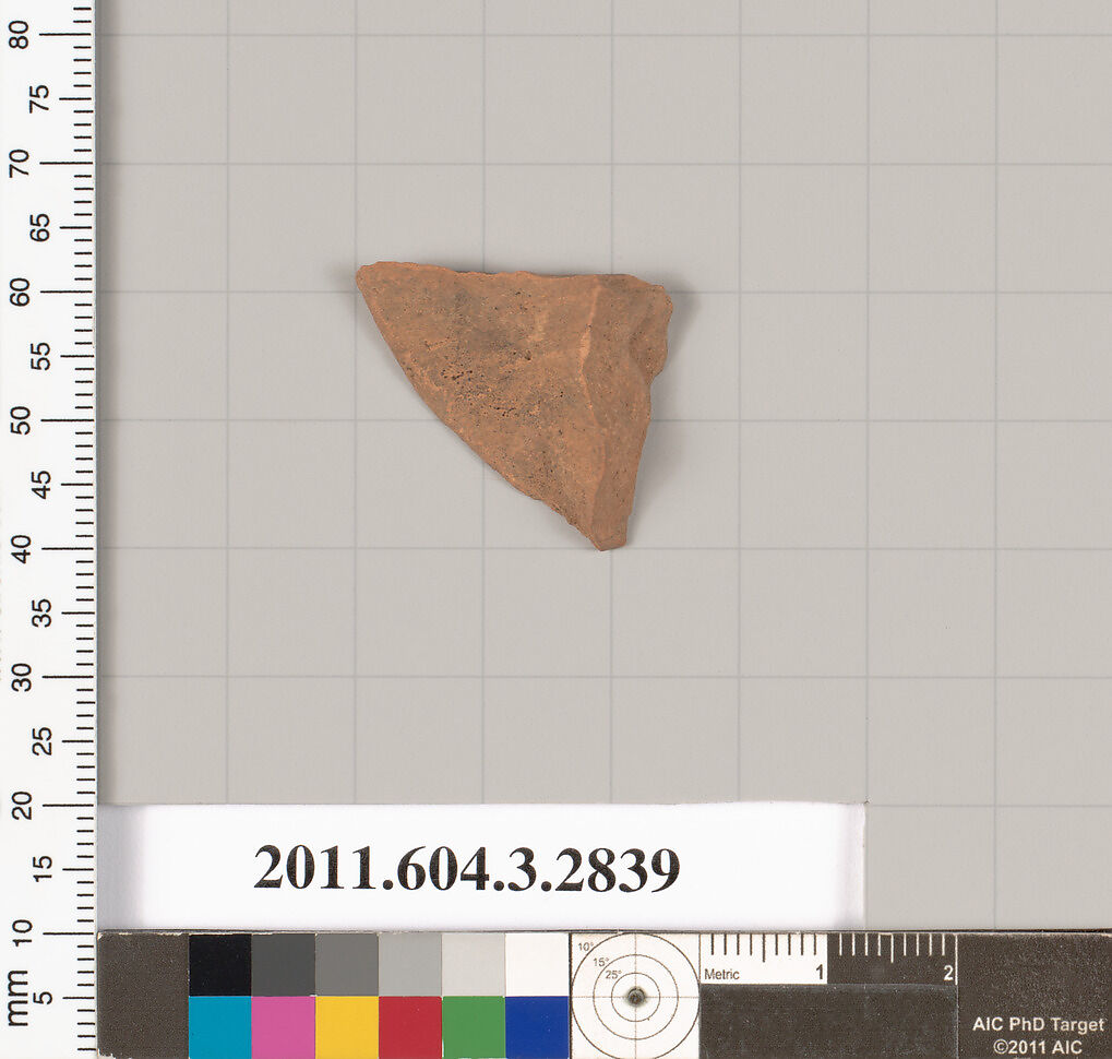 Terracotta fragment of a closed shape, Terracotta, Greek, Attic