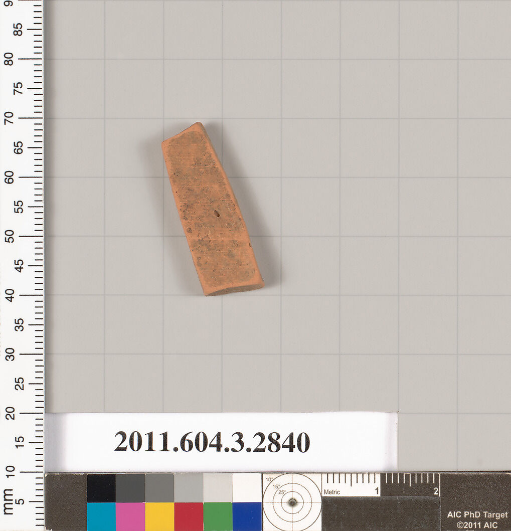 Terracotta fragment of a closed shape, Terracotta, Greek, Attic