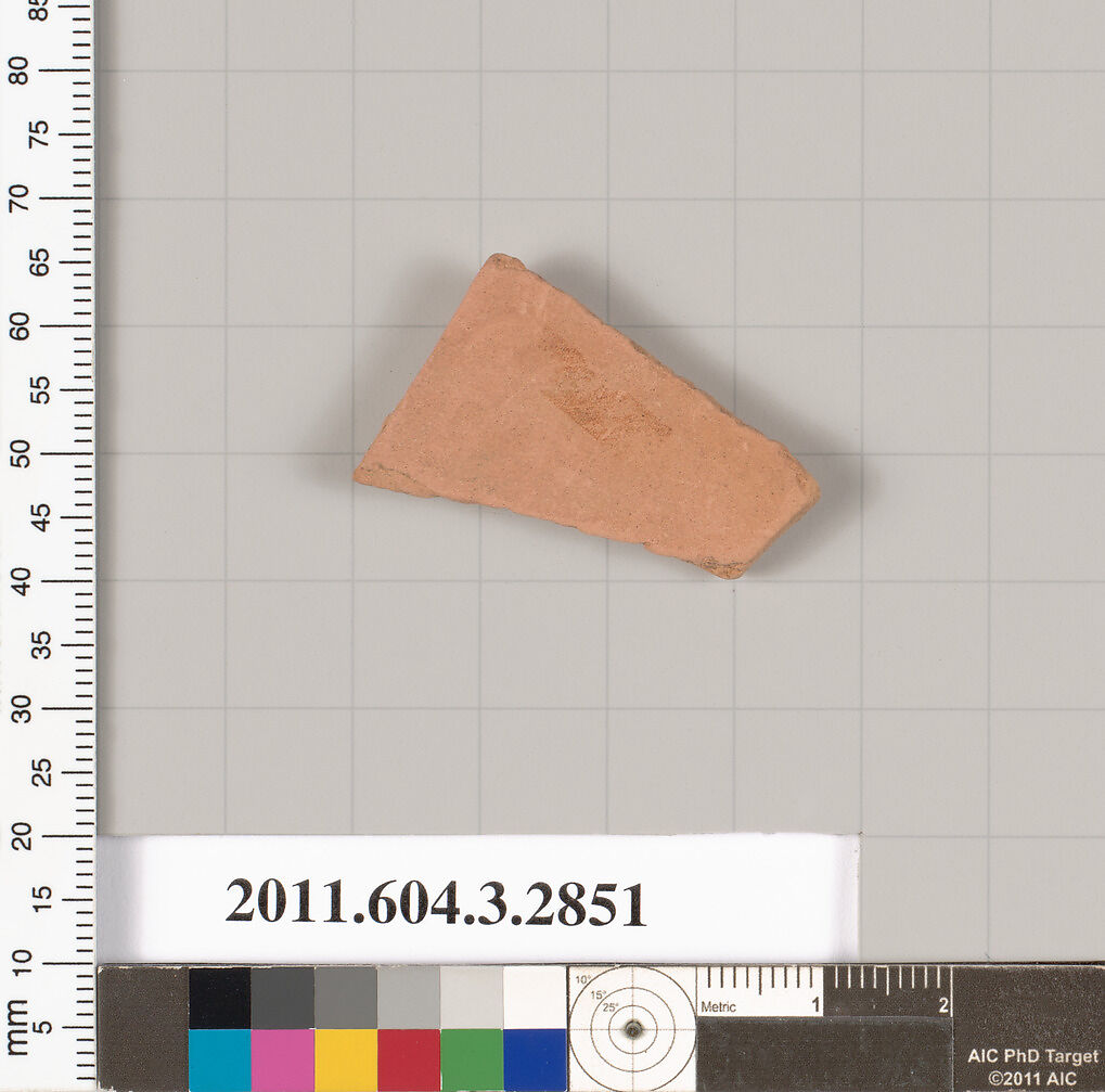 Terracotta fragment of a closed shape, Terracotta, Greek, Attic
